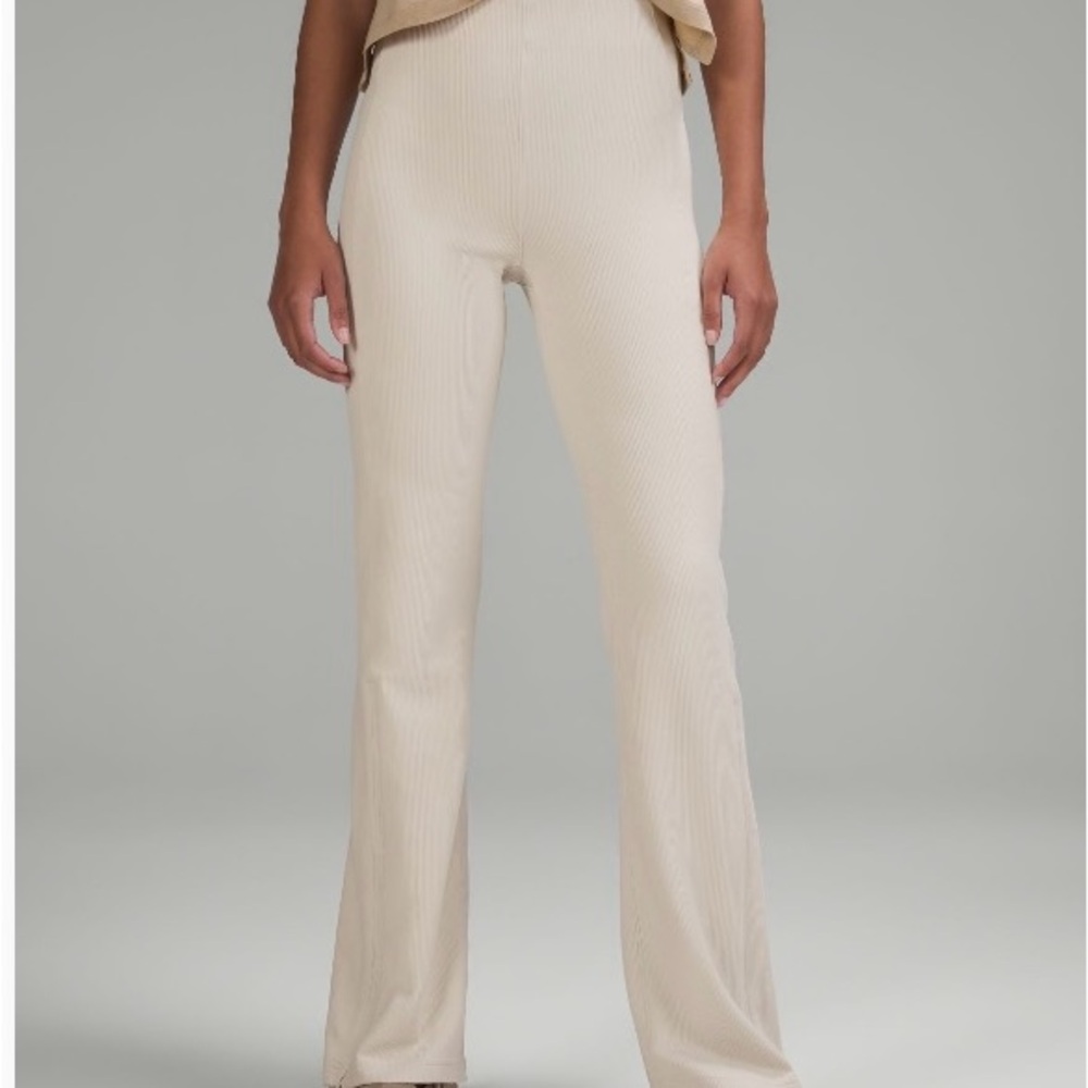 Brushed Softstreme Rib Zip Flare Pant